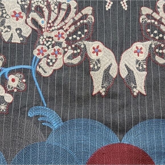 FOXIEDOX Yumiko Embroidered Shift Dress In Gray - Picture 8 of 12